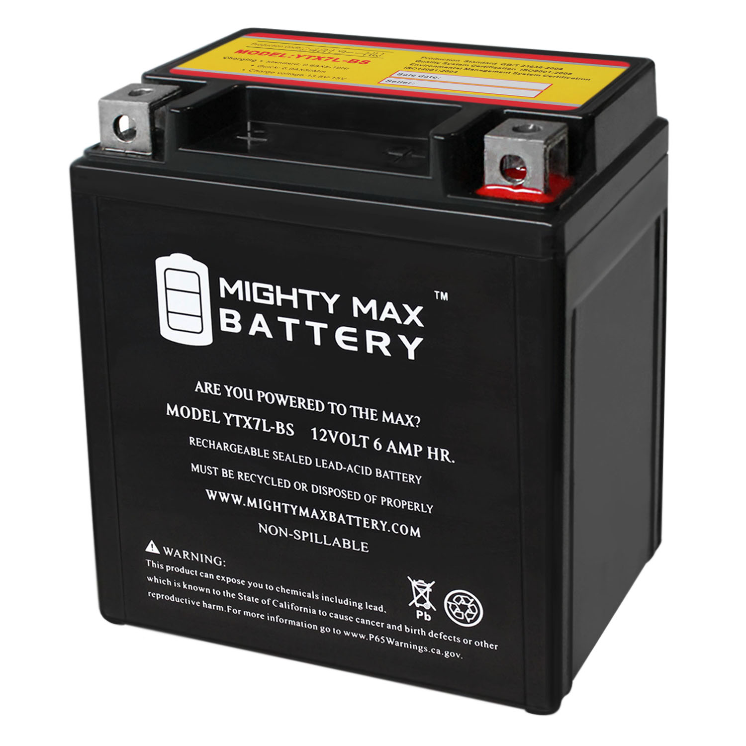 Mighty Max 34 Motorcycle & Powersports YTX14-BS 12V Battery