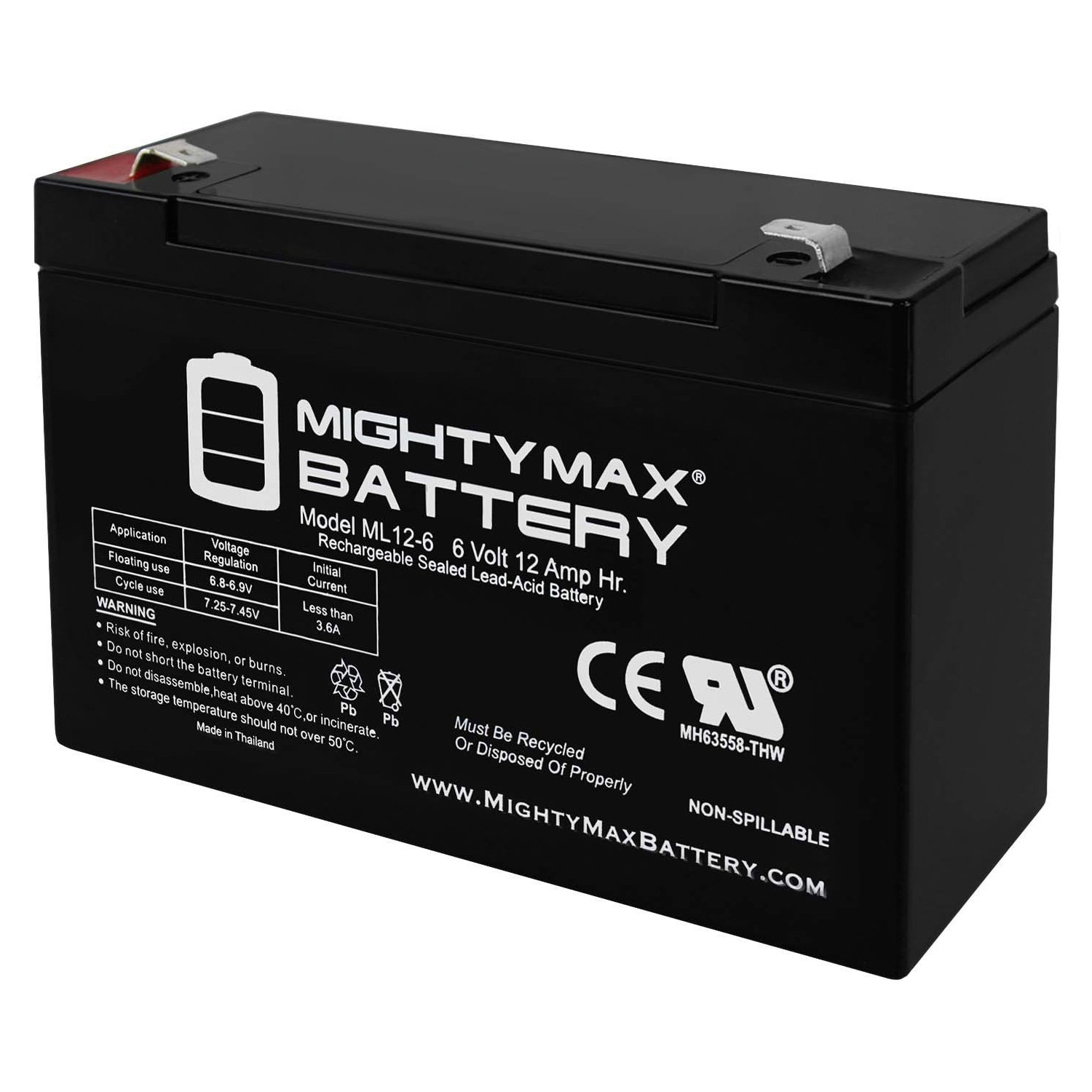 Mighty Max 48 Marine & Fishing Boats ML35-12 Marine 12V Battery