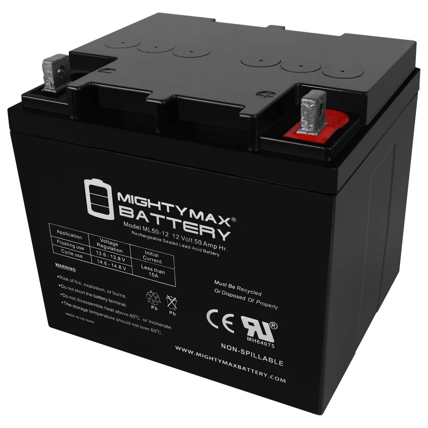 Mighty Max 56 Marine & Fishing Boats ML50-12 Marine LI 12V Battery